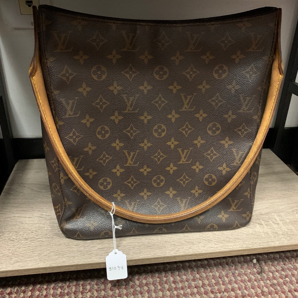 Louis Vuitton Monogram Hobo Shoulder Bag in Brown and Tan Leather Trim